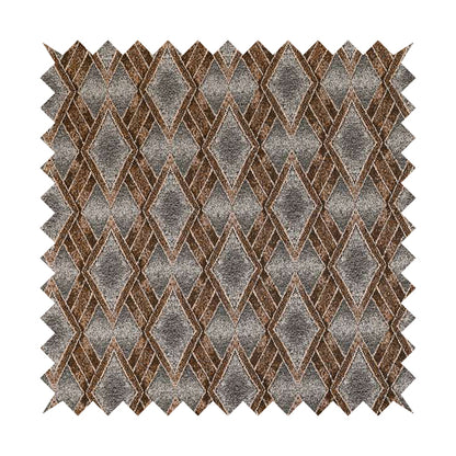 Elwin Decorative Weave Grey Orange Colour Geometric Hexagon Pattern Jacquard Fabric JO-297 - Roman Blinds