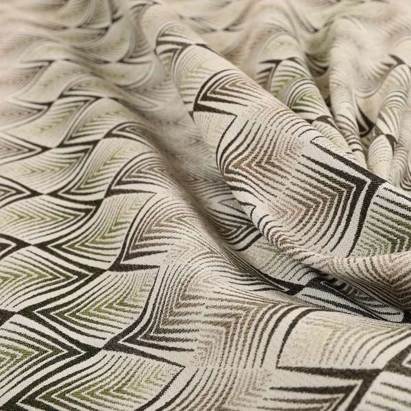 Normandie Diamond Chevron Green Pattern Jacquard Furnishing Fabrics JO-299 - Roman Blinds