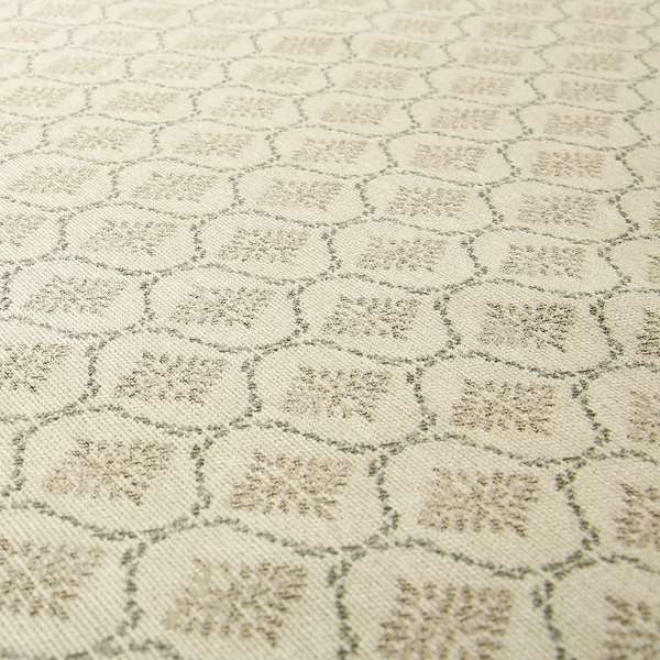 Small Geometric Pattern Light Beige Cream Colour Chenille Upholstery Fabric JO-30 - Roman Blinds