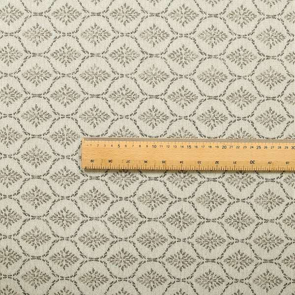 Small Geometric Pattern Light Beige Cream Colour Chenille Upholstery Fabric JO-30 - Made To Measure Curtains