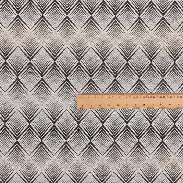 Normandie Diamond Chevron Blue Grey Pattern Jacquard Furnishing Fabrics JO-301 - Roman Blinds