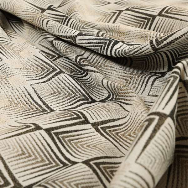 Normandie Diamond Chevron Grey Pattern Jacquard Furnishing Fabrics JO-303 - Handmade Cushions