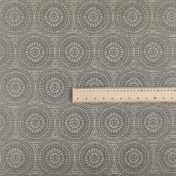 Azima Modern Planet Round Pattern Grey Silver Shine Upholstery Fabric JO-307 - Handmade Cushions