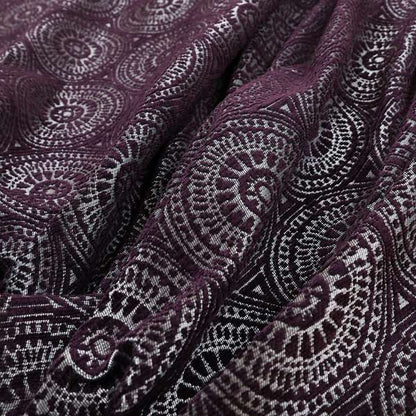 Azima Modern Planet Round Pattern Purple Silver Shine Upholstery Fabric JO-309