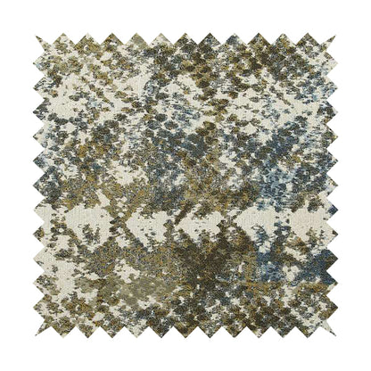 Abstract Camouflage Pattern Blue Green Beige Colour Chenille Upholstery Fabric JO-31 - Roman Blinds