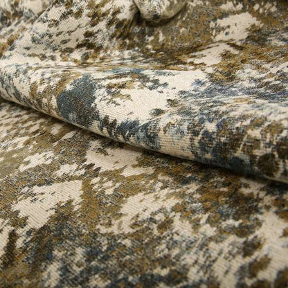 Abstract Camouflage Pattern Blue Green Beige Colour Chenille Upholstery Fabric JO-31 - Roman Blinds