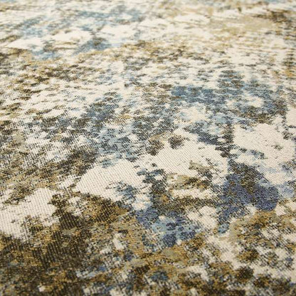 Abstract Camouflage Pattern Blue Green Beige Colour Chenille Upholstery Fabric JO-31