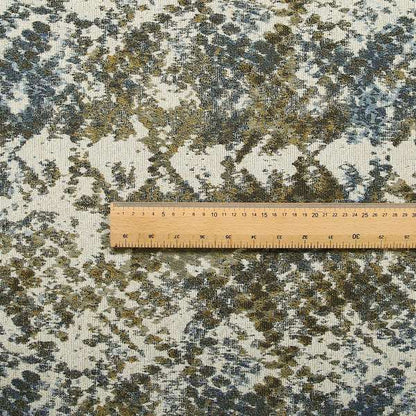 Abstract Camouflage Pattern Blue Green Beige Colour Chenille Upholstery Fabric JO-31 - Handmade Cushions