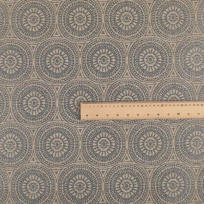 Azima Modern Planet Round Pattern Brown Silver Shine Upholstery Fabric JO-311 - Roman Blinds