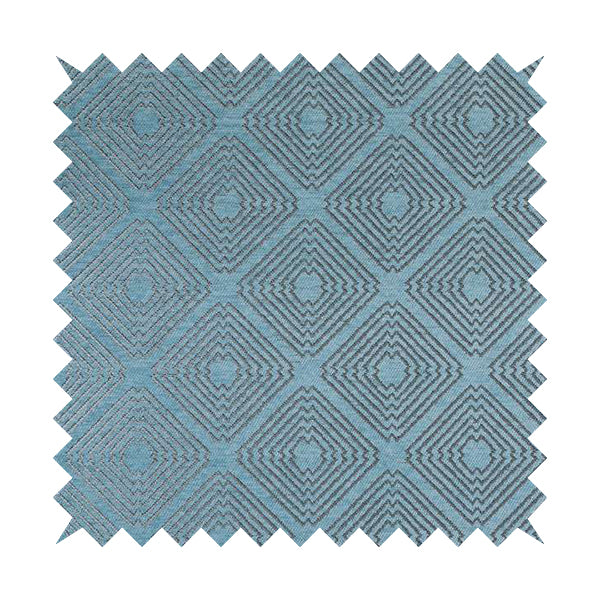 Azima Modern Sharp Geometric Pattern Light Blue Shine Upholstery Fabric JO-319 - Made To Measure Curtains