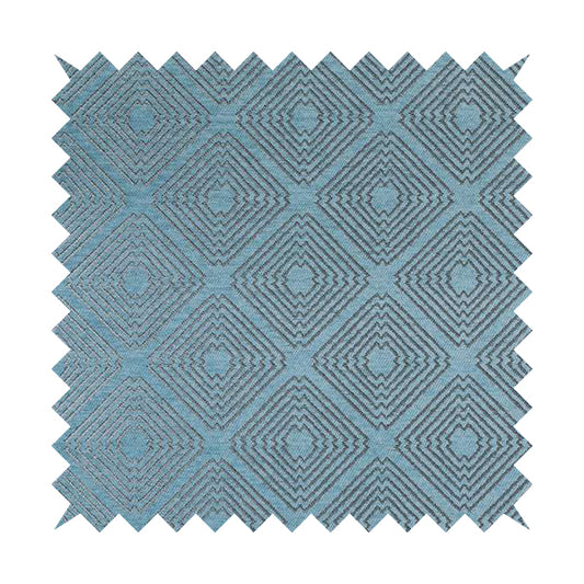 Azima Modern Sharp Geometric Pattern Light Blue Shine Upholstery Fabric JO-319