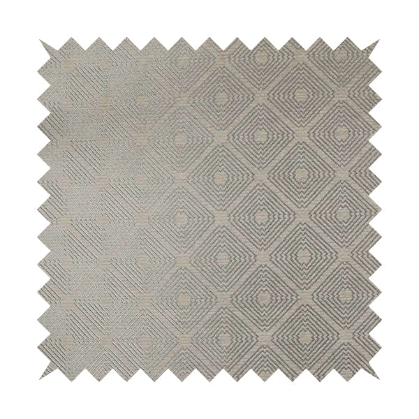 Azima Modern Sharp Geometric Pattern Grey Shine Upholstery Fabric JO-320 - Made To Measure Curtains