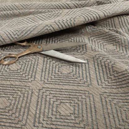 Azima Modern Sharp Geometric Pattern Grey Shine Upholstery Fabric JO-320 - Made To Measure Curtains