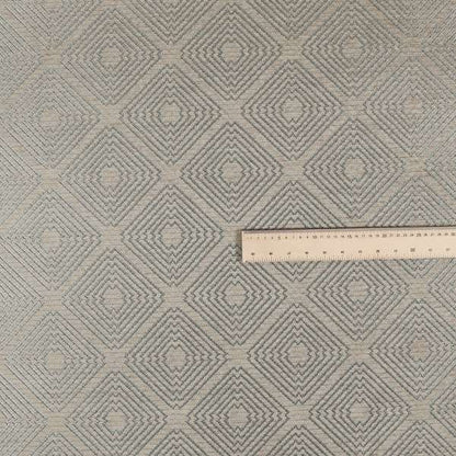 Azima Modern Sharp Geometric Pattern Grey Shine Upholstery Fabric JO-320 - Made To Measure Curtains