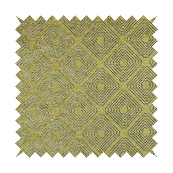 Azima Modern Sharp Geometric Pattern Green Silver Shine Upholstery Fabric JO-323 - Roman Blinds