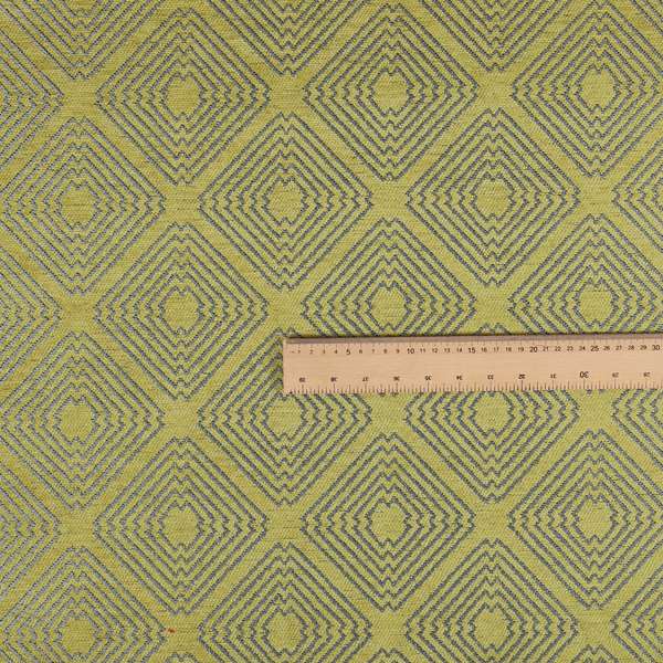 Azima Modern Sharp Geometric Pattern Green Silver Shine Upholstery Fabric JO-323 - Roman Blinds