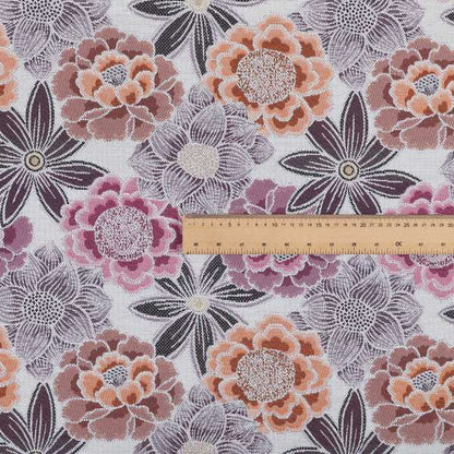 Bloomin Lovely Floral Pattern Collection Purple Woven Quality Upholstery Fabric JO-329 - Roman Blinds