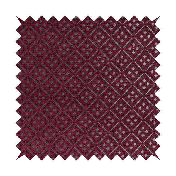 Azima Small Medallion Geometric Pattern Pink Silver Shine Upholstery Fabric JO-332