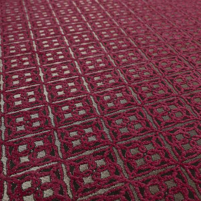 Azima Small Medallion Geometric Pattern Pink Silver Shine Upholstery Fabric JO-332 - Handmade Cushions