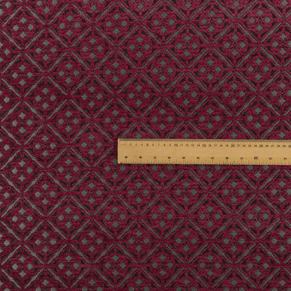 Azima Small Medallion Geometric Pattern Pink Silver Shine Upholstery Fabric JO-332