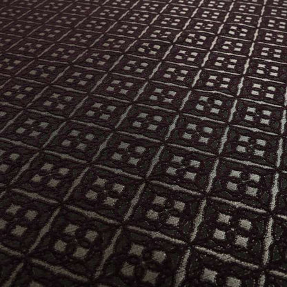 Azima Small Medallion Geometric Pattern Purple Silver Shine Upholstery Fabric JO-339 - Handmade Cushions