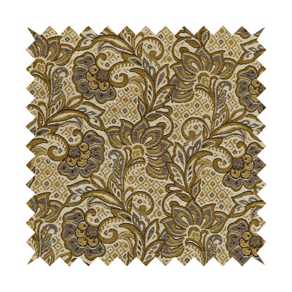 Otega Jacquard Quality Soft Floral Pattern Yellow Colour Designer Fabric JO-344 - Handmade Cushions