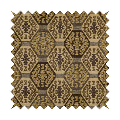 Mirador Medallion Pattern In Brown Colour Interior Fabrics JO-349 - Roman Blinds