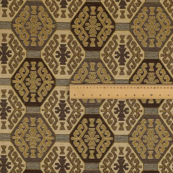 Mirador Medallion Pattern In Brown Colour Interior Fabrics JO-349
