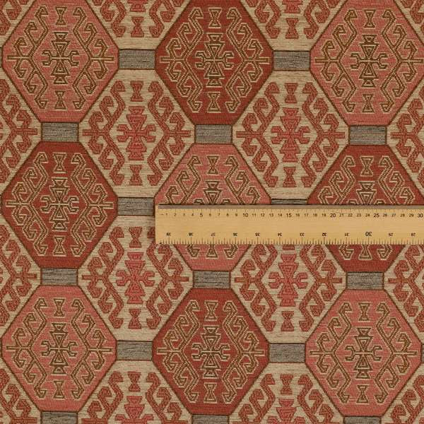 Mirador Medallion Pattern In Pink Colour Interior Fabrics JO-351 - Made To Measure Curtains