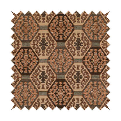 Mirador Medallion Pattern In Orange Colour Interior Fabrics JO-353 - Handmade Cushions