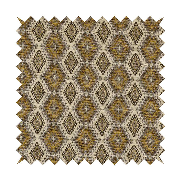 Juanita Small Motif Diamond Pattern In Yellow Colour Interior Designer Fabrics JO-355 - Roman Blinds