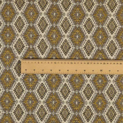 Juanita Small Motif Diamond Pattern In Yellow Colour Interior Designer Fabrics JO-355