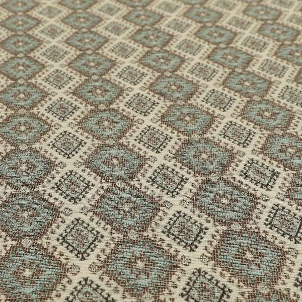 Juanita Small Motif Diamond Pattern In Brown Colour Interior Designer Fabrics JO-356 - Roman Blinds