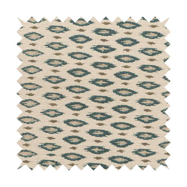 Ella Ikat Small Motif Design Blue Colour Woven Jacquard Upholstery Fabrics JO-358 - Roman Blinds