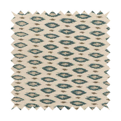 Ella Ikat Small Motif Design Blue Colour Woven Jacquard Upholstery Fabrics JO-358 - Roman Blinds