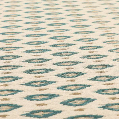 Ella Ikat Small Motif Design Blue Colour Woven Jacquard Upholstery Fabrics JO-358 - Roman Blinds