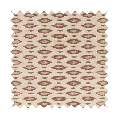 Ella Ikat Small Motif Design Pink Colour Woven Jacquard Upholstery Fabrics JO-359 - Made To Measure Curtains