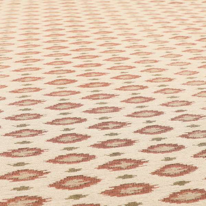 Ella Ikat Small Motif Design Pink Colour Woven Jacquard Upholstery Fabrics JO-359 - Roman Blinds