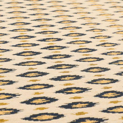 Ella Ikat Small Motif Design Navy Blue Colour Woven Jacquard Upholstery Fabrics JO-360 - Roman Blinds