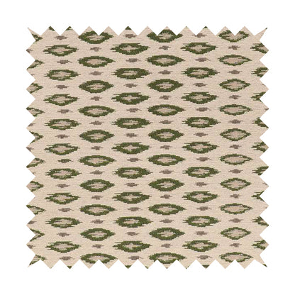 Ella Ikat Small Motif Design Green Colour Woven Jacquard Upholstery Fabrics JO-361 - Made To Measure Curtains