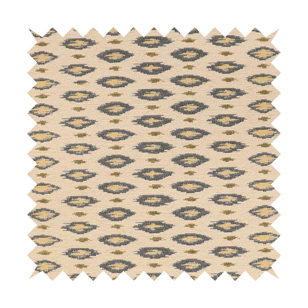 Ella Ikat Small Motif Design Grey Colour Woven Jacquard Upholstery Fabrics JO-362 - Roman Blinds