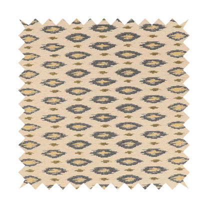 Ella Ikat Small Motif Design Grey Colour Woven Jacquard Upholstery Fabrics JO-362 - Roman Blinds