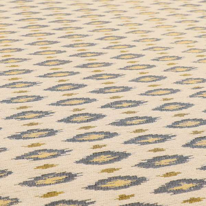 Ella Ikat Small Motif Design Grey Colour Woven Jacquard Upholstery Fabrics JO-362 - Roman Blinds