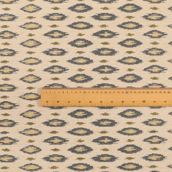 Ella Ikat Small Motif Design Grey Colour Woven Jacquard Upholstery Fabrics JO-362 - Roman Blinds