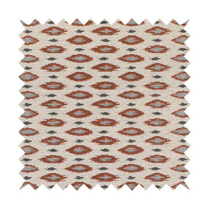 Ella Ikat Small Motif Design Orange Colour Woven Jacquard Upholstery Fabrics JO-363 - Roman Blinds