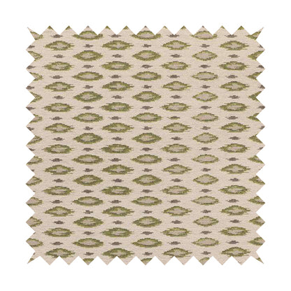 Ella Ikat Small Motif Design Lime Green Colour Woven Jacquard Upholstery Fabrics JO-364 - Roman Blinds