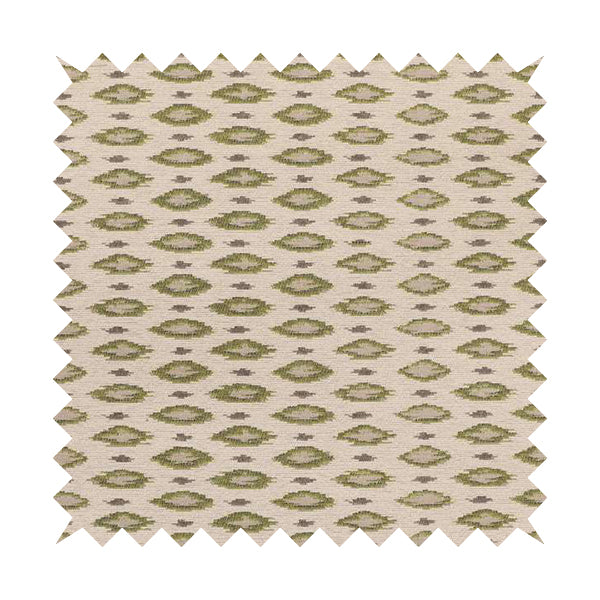 Ella Ikat Small Motif Design Lime Green Colour Woven Jacquard Upholstery Fabrics JO-364 - Handmade Cushions