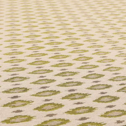 Ella Ikat Small Motif Design Lime Green Colour Woven Jacquard Upholstery Fabrics JO-364 - Roman Blinds