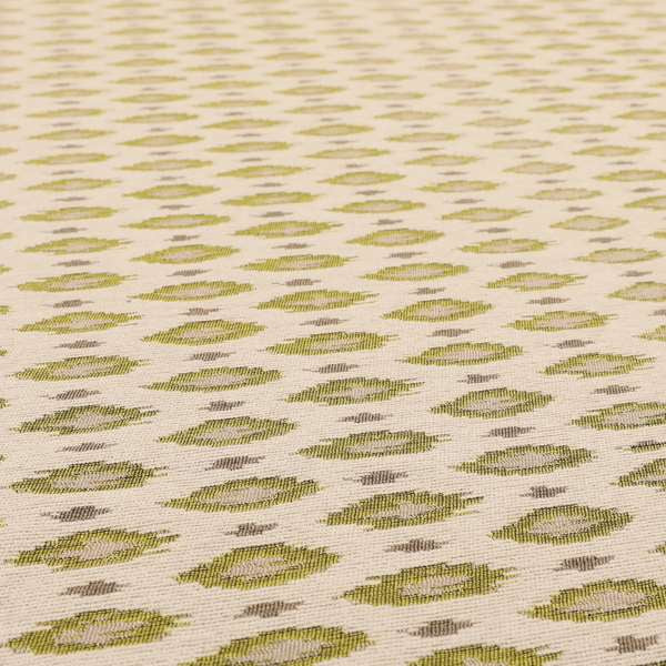 Ella Ikat Small Motif Design Lime Green Colour Woven Jacquard Upholstery Fabrics JO-364 - Handmade Cushions