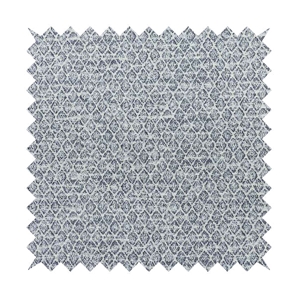 Ella Trellis Small Motif Design Blue Colour Woven Jacquard Upholstery Fabrics JO-365 - Made To Measure Curtains